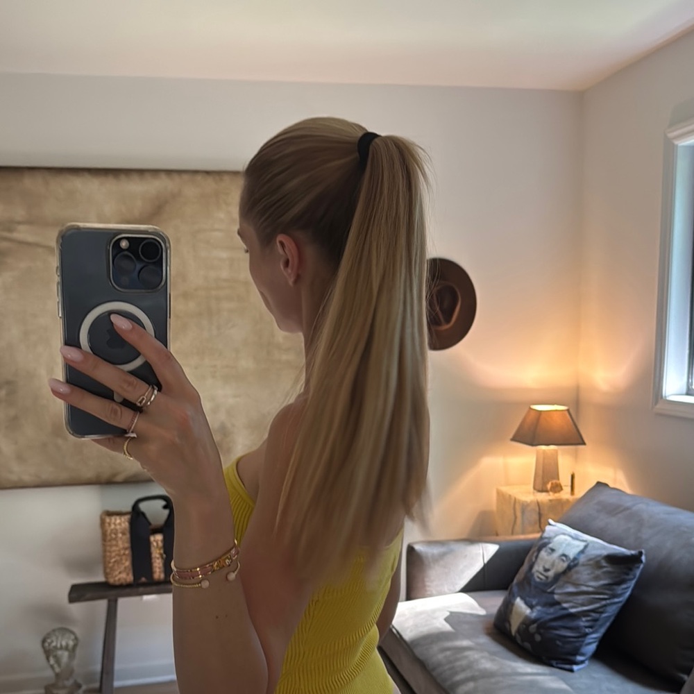 Yellow Strapless Ribbed Top - Picture 2 of 2